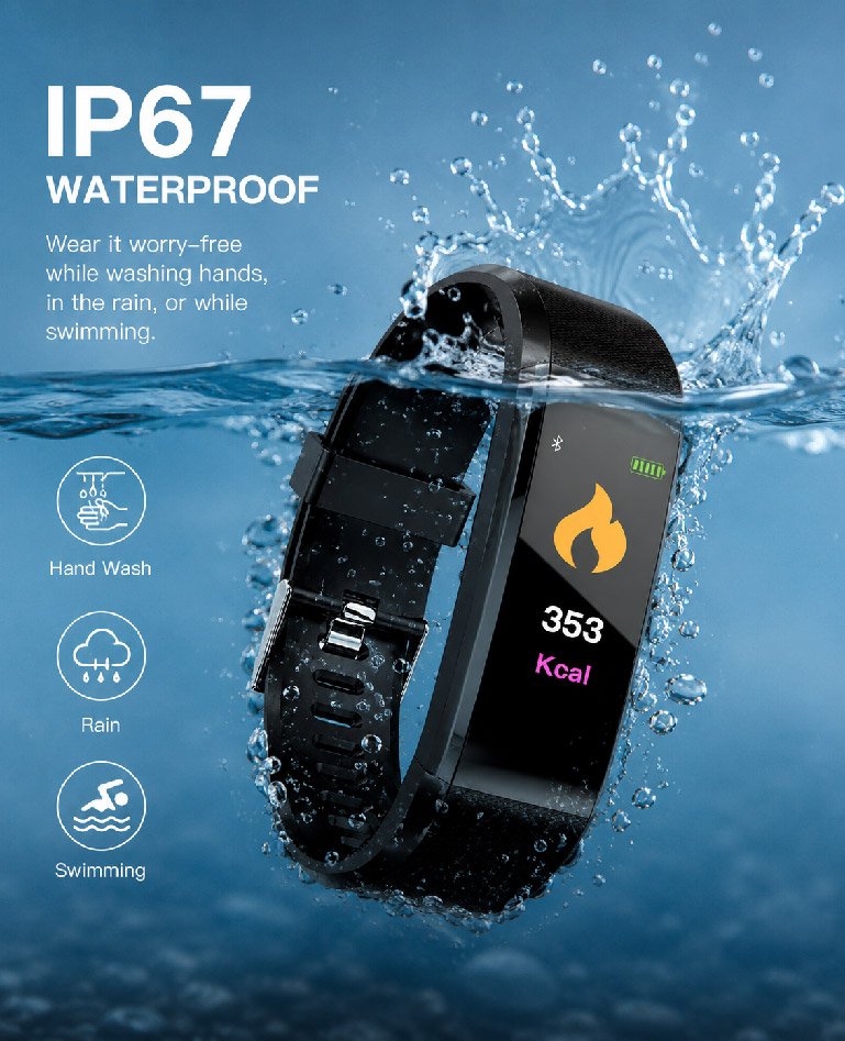 Waterproof fitness smartwatch